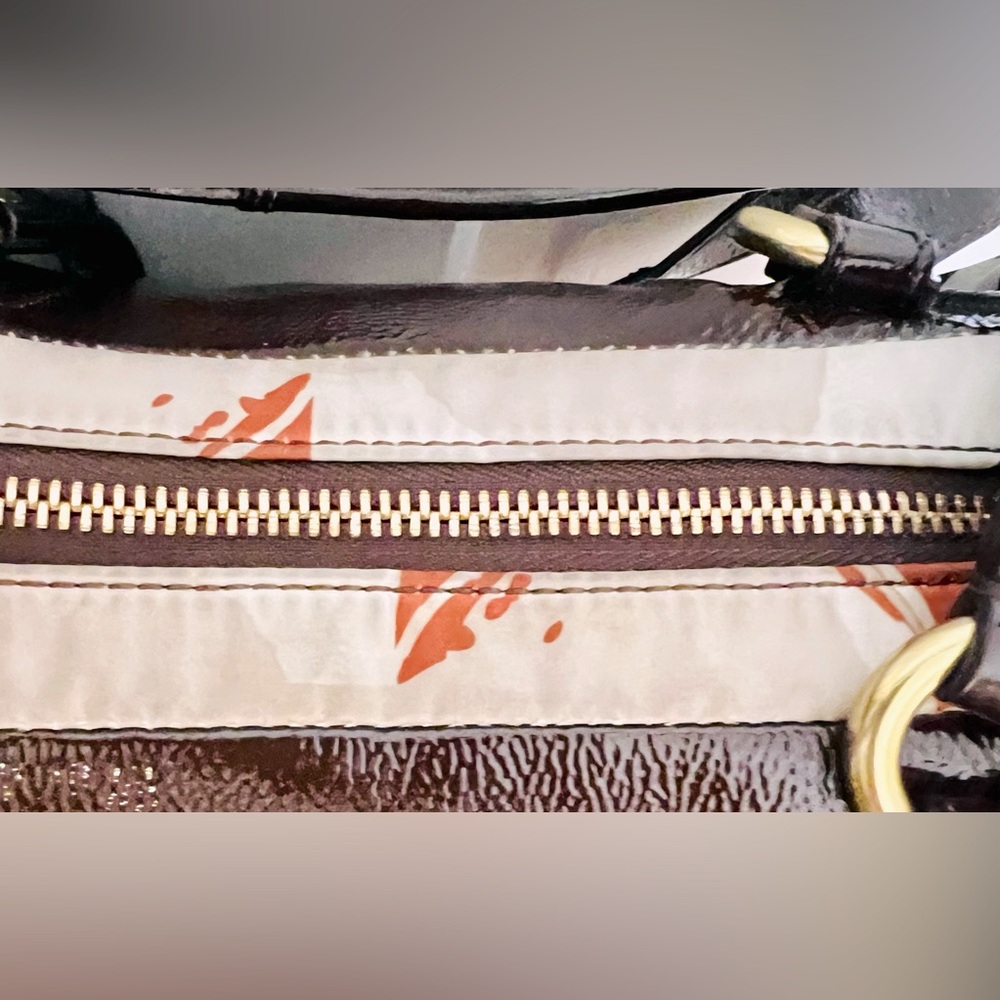 Coach ‘Ashley Logo’ Scarf Print Satin & Patent Leather Crossbody/Handbag, EUC - Picture 5 of 13